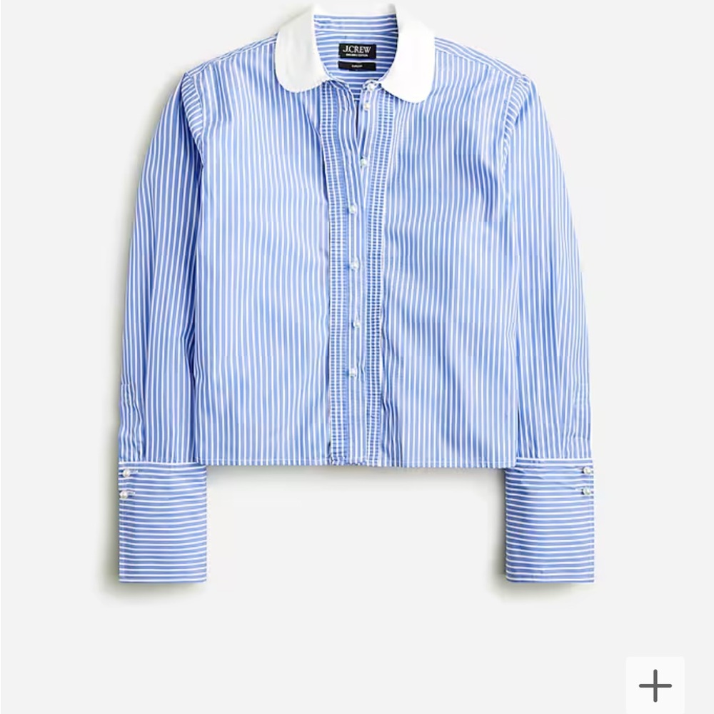 Jcrew Cropped garçon shirt with pearl buttons in stripe
